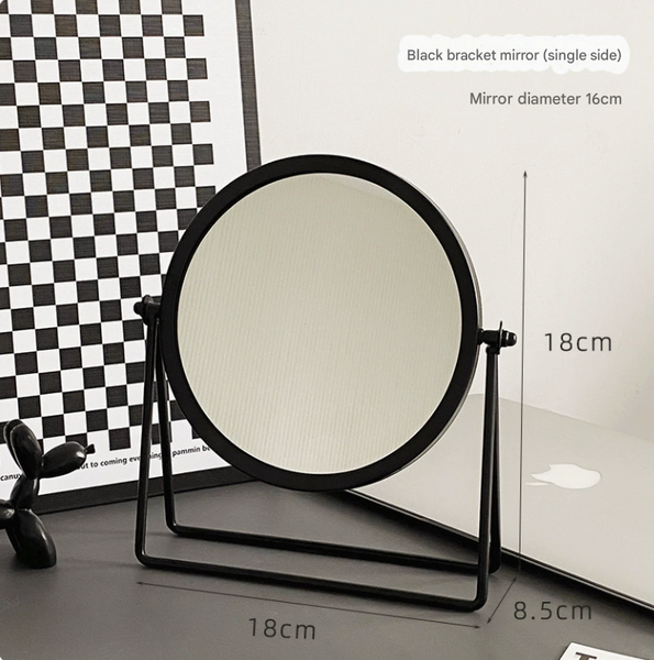 Elosung Black Rotating Tabletop Makeup Mirror 360 Swivel Vanity For Desk Bedroom Makeup Mirrors