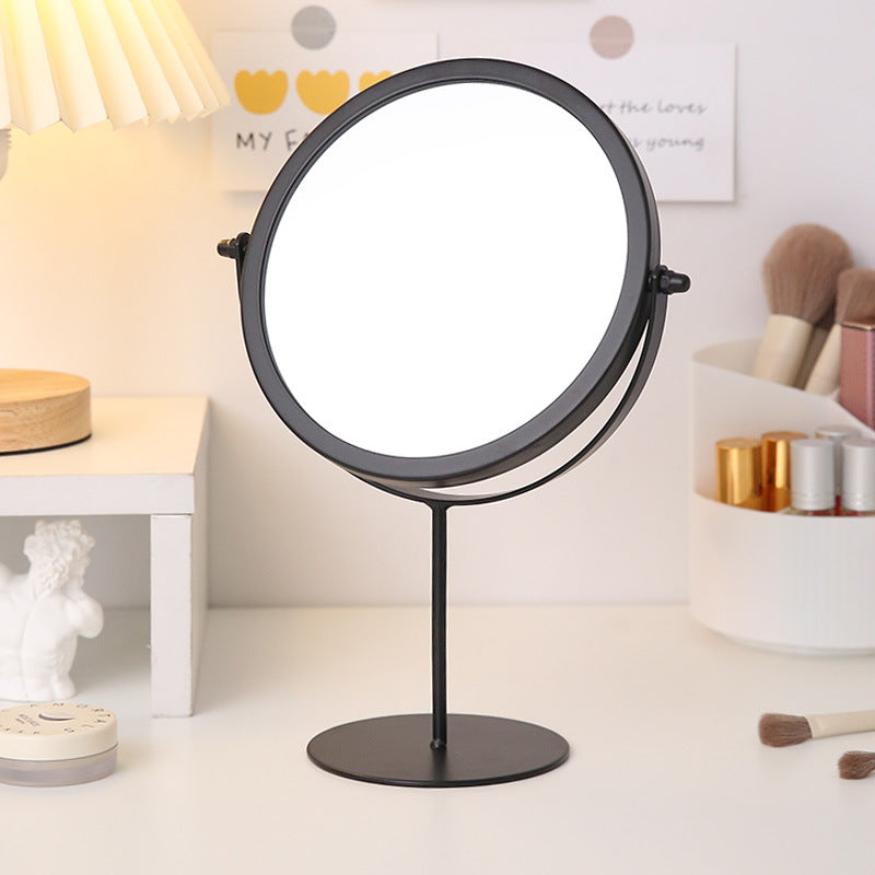 Elosung Black Rotating Tabletop Mirror 360 Swivel Vanity For Bedroom And Desk Use Makeup Mirrors