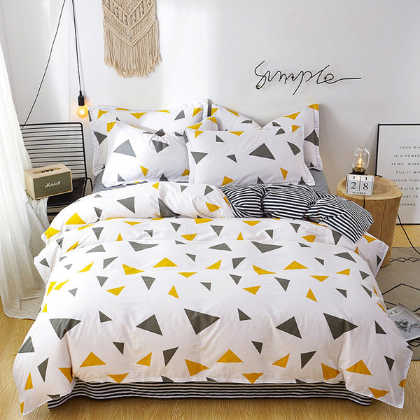 Triangle Pattern Duvet Cover 3 Piece Set (With Corner Ties)Quilt 200Cm X 230Cm Pillowcase 51 92Cm Quilt Covers