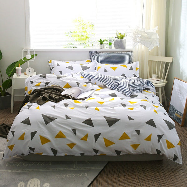 Elosung Triangle Pattern Duvet Cover 3 Piece Set (With Corner Ties)Quilt 230Cm X Pillowcase 51 92Cm Quilt Covers