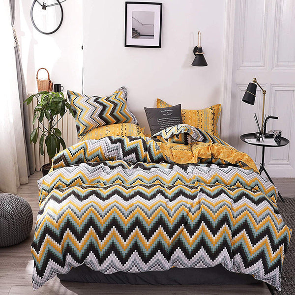 Elosung 1 Sets Of Yellow Duvet Cover 3 Piece Bedding (With Corner Ties)Quilt 230Cm X 265Cm Pillowcase 51 92Cm Quilt Covers