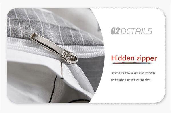 Elosung Geometric Print Duvet Cover 3 Piece Grey Ombre Bedding Set Quilt 230X265cm Pillowcase 51X92cm Quilt Covers