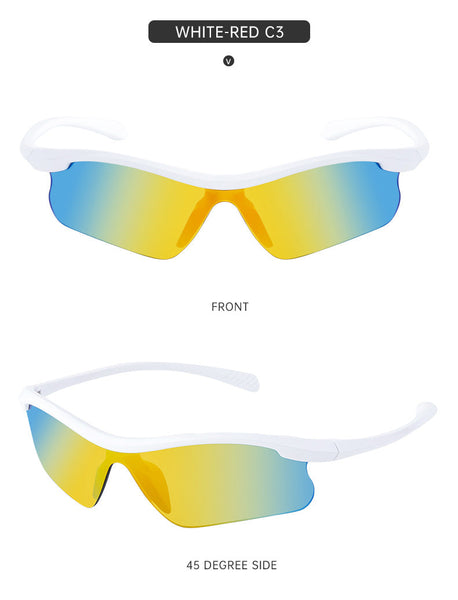 Elosung 2 Pcs Sports Cycling Windproof Sunglasses Uv Protection Lightweight Anti Glare Design Sunglasses Goggles
