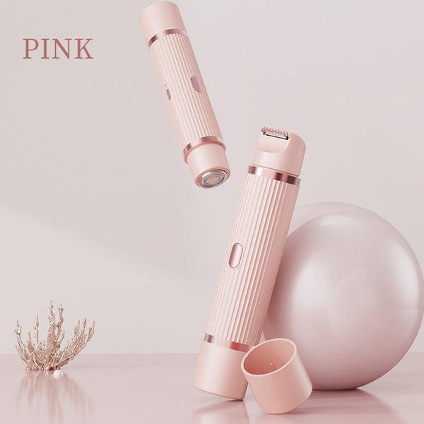 Pink Womens Double Headed Electric Shaver Painless Hair Remover & Trimmer Women's Shavers