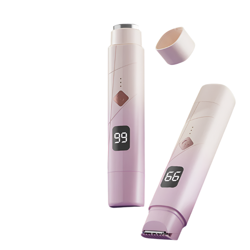Gradient Pink Women's Multifunctional Electric Shaver Type C Rechargeable Hair Remover With Display Women's Shavers