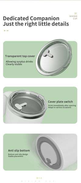 Pink Automatic Mixing Coffee Cup Stainless Steel Magnetic Stirrer No Handle Mugs