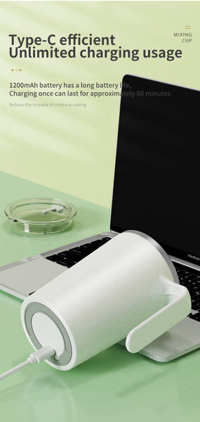 Automatic Mixing Coffee Cup Stainless Steel Magnetic Stirrer Handle Style Straws & Stirrers