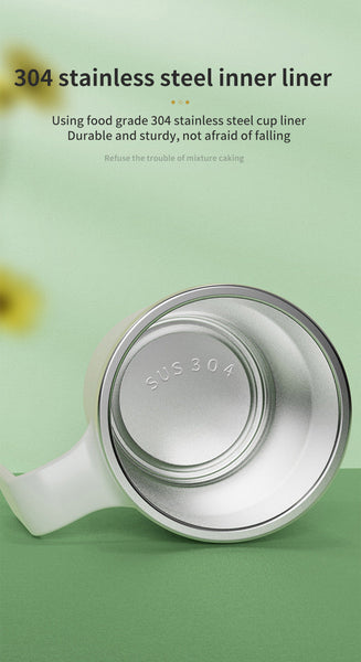 White Automatic Mixing Coffee Cup Stainless Steel Magnetic Stirrer(Handle Stlye) Mugs