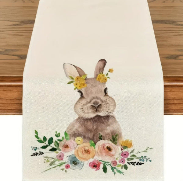 Elosung Easter Table Runner Linen Bunny Decoration 72 Inch Set Of Style 14 Table Runners