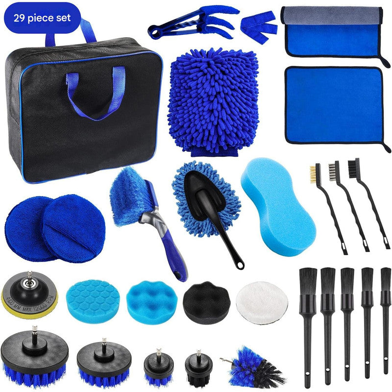 (Style 1)Car Cleaning Supplies Complete Auto Detail Brush Set For Interior Exterior Wheels & Tires Power Scrubber Drill Kit Included Car Cleaning Tool