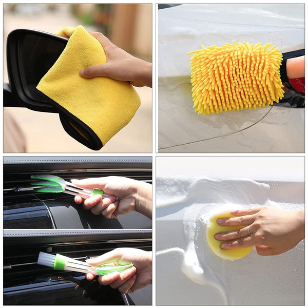 (Style 1)Car Cleaning Supplies Complete Auto Detail Brush Set For Interior Exterior Wheels & Tires Power Scrubber Drill Kit Included Car Cleaning Tool