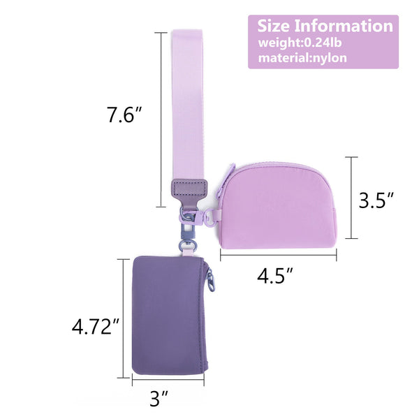 Pink Stylish Mini Wristlet Wallet Nylon, Multi Compartment Design Wallets