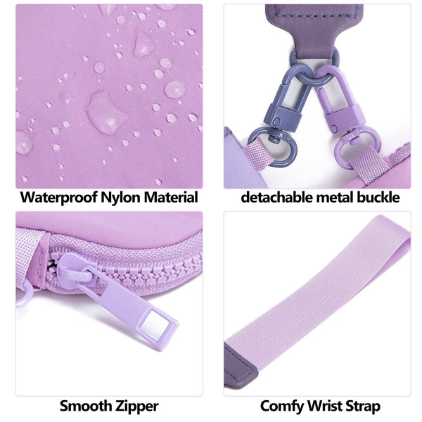 Pink Stylish Mini Wristlet Wallet Nylon, Multi Compartment Design Wallets