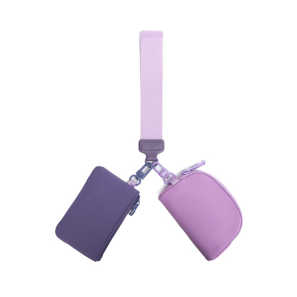 Pink Stylish Mini Wristlet Wallet Nylon, Multi Compartment Design Wallets