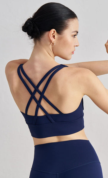 Elosung 1 Sets Of Size Black Cross Back Yoga Sports Bra For Women High Support & Shockproof Fitness Sports Bras