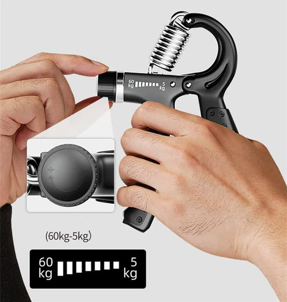 Elosung 1 Sets Of Black 5 Piece Hand Grip Strength Training Adjustable Exerciser Silicone Rings & Ball Placeholder