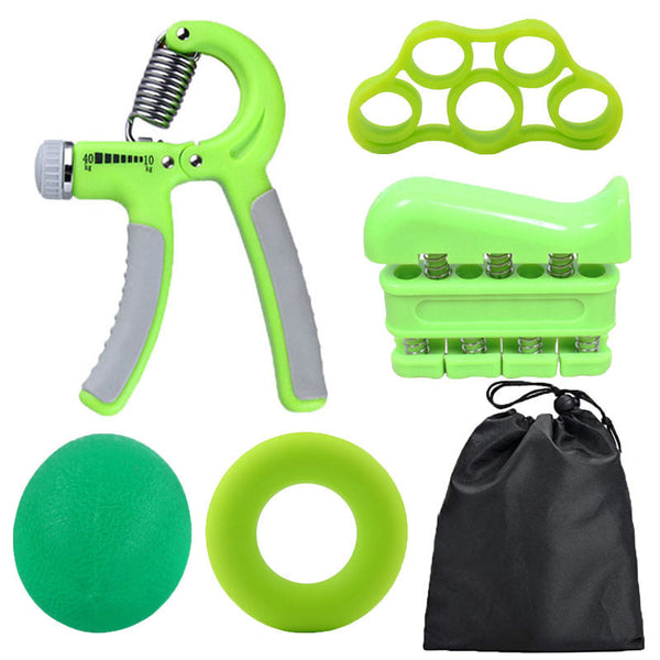 Elosung 1 Sets Of Black 5 Piece Hand Grip Strength Training Adjustable Exerciser Silicone Rings & Ball Other Strength Training