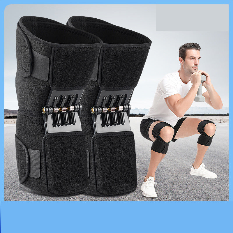 Elosung 1 Pair Black Adjustable Knee Brace Support With Spring Booster Patella Stabilizer For Squats Hiking And Outdoor Sports Orthotics Braces & Slee