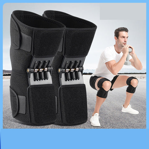 Elosung 1 Pair Black Adjustable Knee Brace Support With Spring Booster Patella Stabilizer For Squats Hiking And Outdoor Sports Orthotics Braces & Slee