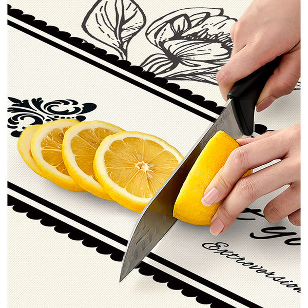 Style A Black And Off White Premium Pvc Tablecloth Oil & Water Resistant Cover For Dining Tables (120 X 180 Cm) Table Cloths