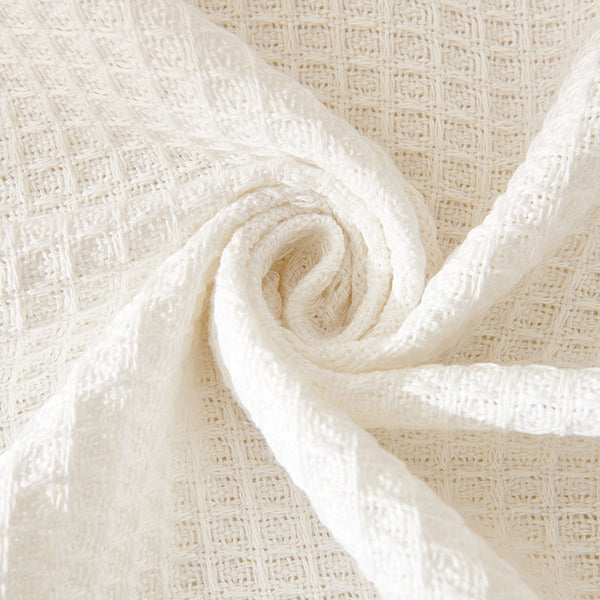 Elosung 180X180cm Off White Premium Polyester Sofa Throw & Protector For All Seasons Throws & Afghans
