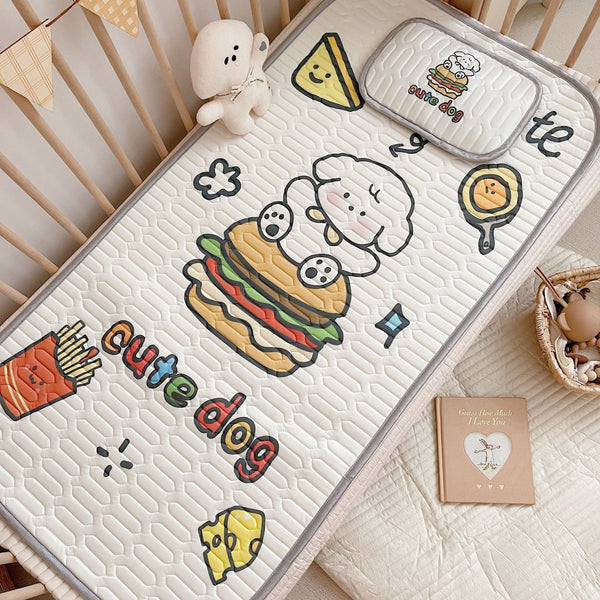 Cute Dog Pattern 2 Piece Set Kids Cooling Pad 60X120cm Cartoon Latex Mattress Protector Pillow Mattress Toppers & Protectors