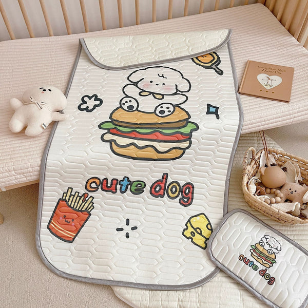 Cute Dog Pattern 2 Piece Set Kids Cooling Pad 60X120cm Cartoon Latex Mattress Protector Pillow Mattress Toppers & Protectors
