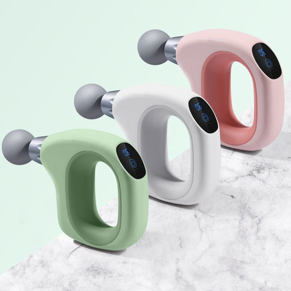 White Mini Handheld Fascia Gun – Quiet Portable And Adjustable 12 Speed Muscle Massager For Neck Back And Full Body Relief Abs+Trp Material Massagers