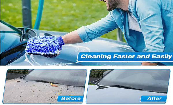 Blue 10 Piece Car Cleaning Kit Complete Care Set With Towels Brushes Gloves And Storage Bag Cleaning Waxing & Valeting