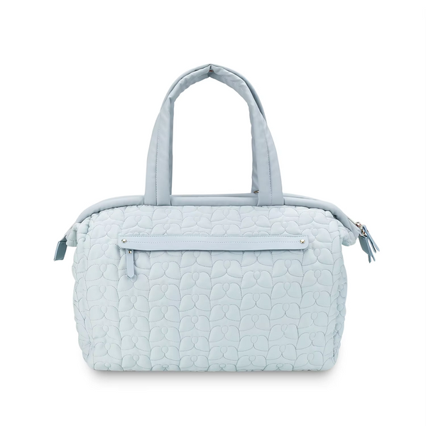 Blue Quilted Pattern Large Capacity Mummy Bag Stylish Baby Diaper For Moms Stroller With Multiple Compartments Nappy Bags