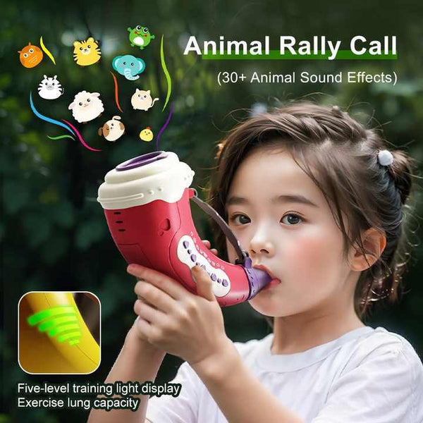 Yellow Interactive Animal Sound Whistle Horn For Kids Lung Capacity Training 30+ Effects Toy Educational Toys