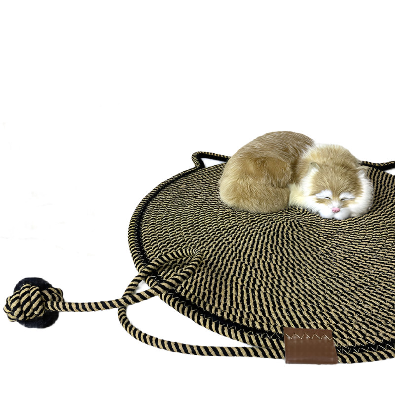 Black Brown Durable Cat Scratching Mat With Toy Ball Washable Multi Functional 50Cm Furniture & Scratchers