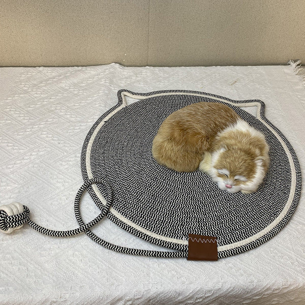 3 Pcs Grey Durable Cat Scratching Mat With Attached Toy Ball Washable Multi Functional Ideal For Cats' Sleeping 50Cm Diameter Furniture & Scratchers