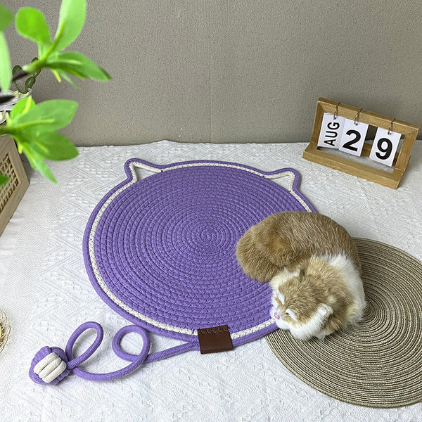 3 Pcs White Durable Cat Scratching Mat With Toy Ball Washable Multi Functional 50Cm Furniture & Scratchers