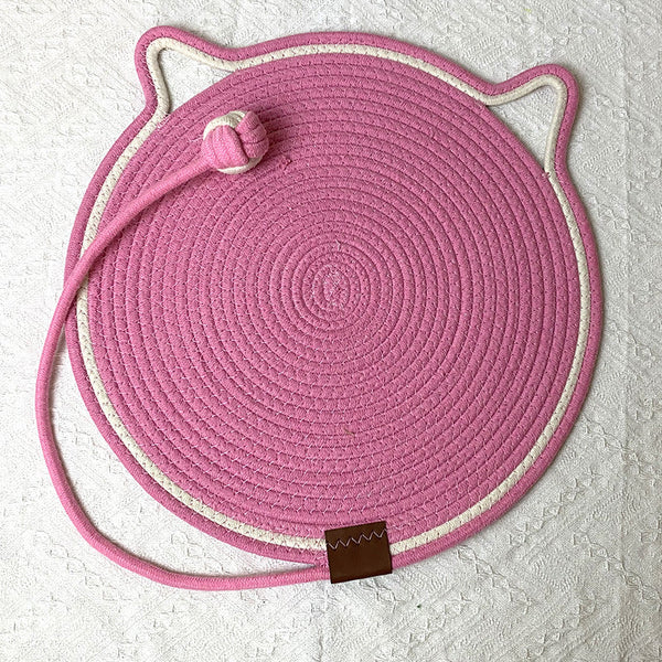 3 Pcs Pink Durable Cat Scratching Mat With Attached Toy Ball Washable Multi Functional Ideal For Cats' Sleeping 50Cm Diameter Furniture & Scratchers