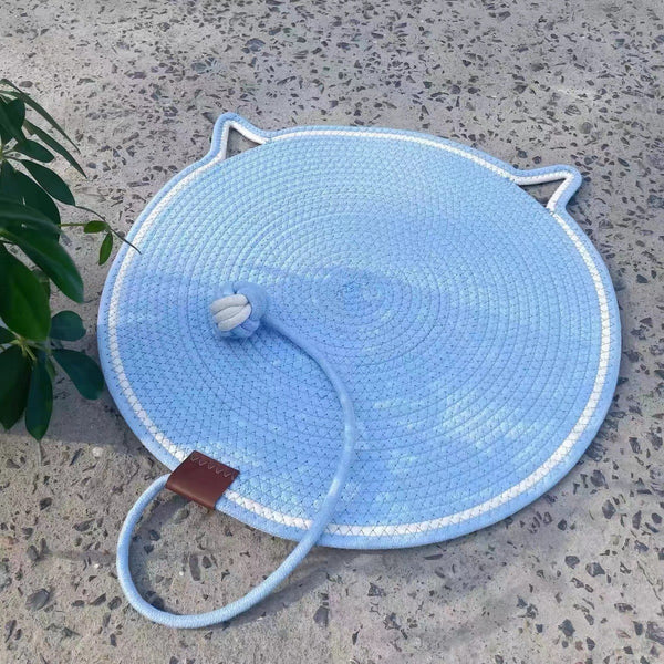 3 Pcs Blue Cat Scratch Mat Set Washable Multi Use Play & Rest Pad With Toy Ball 50Cm Diameter Furniture & Scratchers