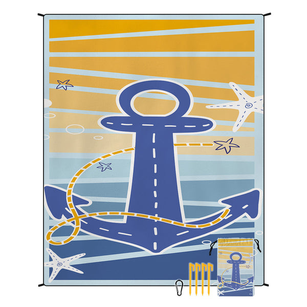 Style Std 001 3 Blue Yellow Quick Dry Beach Mat Sand Proof Waterproof Outdoor Picnic Blanket Compact & Lightweight Picnic Rugs