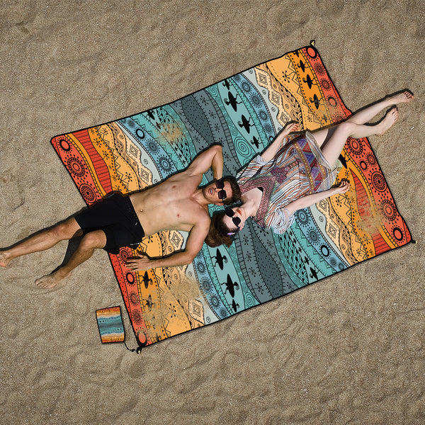Style Std 001 12 Colorful Quick Dry Beach Mat Sand Proof Waterproof Outdoor Picnic Blanket Compact & Lightweight Picnic Rugs