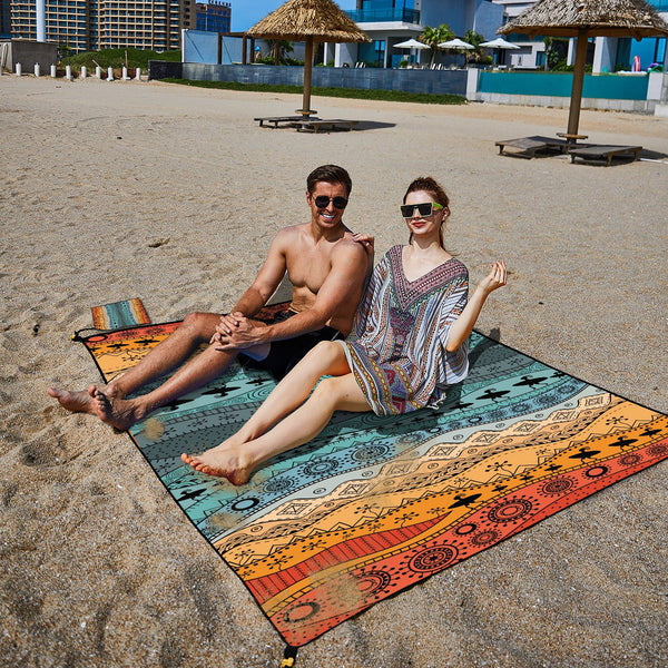 Style Std 001 12 Colorful Quick Dry Beach Mat Sand Proof Waterproof Outdoor Picnic Blanket Compact & Lightweight Picnic Rugs