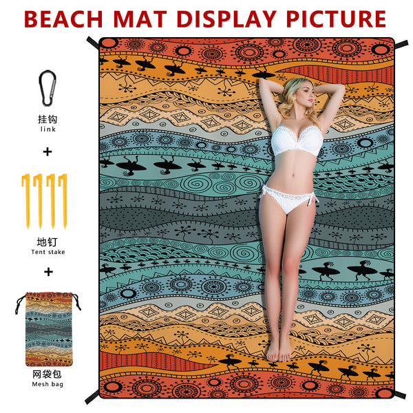 Elosung Style Std 001 14 Colorful Quick Dry Beach Mat Sand Proof Waterproof Outdoor Picnic Blanket Compact Lightweight Picnic Rugs