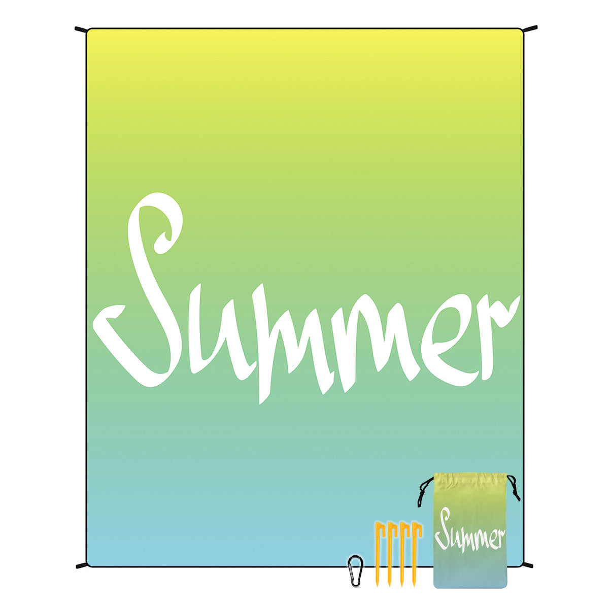 Style Std 001 21 Blue Green Quick Dry Beach Mat Sand Proof Waterproof Outdoor Picnic Blanket Compact & Lightweight Picnic Rugs