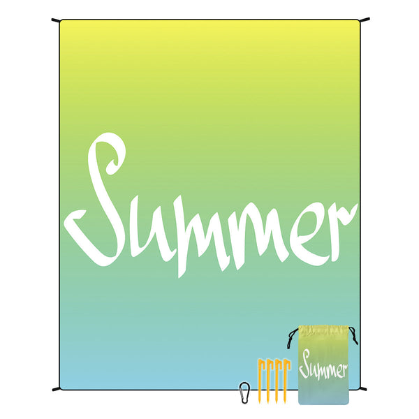 Style Std 001 21 Blue Green Quick Dry Beach Mat Sand Proof Waterproof Outdoor Picnic Blanket Compact & Lightweight Picnic Rugs