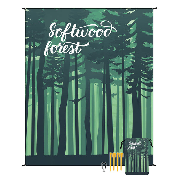 Elosung Style Std 001 42 Green Quick Dry Beach Mat Sand Proof Waterproof Outdoor Picnic Blanket Compact Lightweight Picnic Rugs