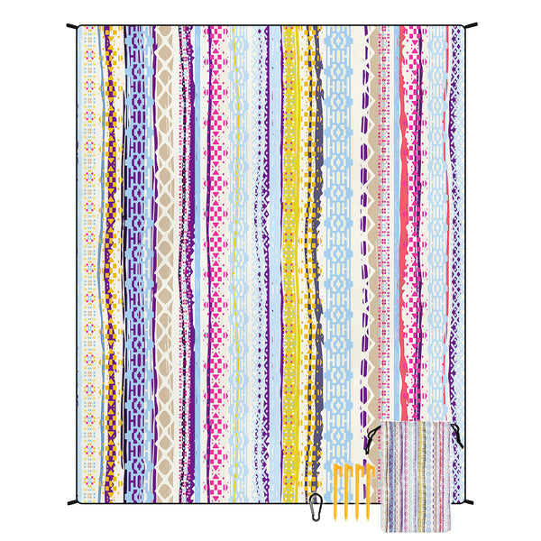 Elosung Style Std 001 43 Colorful Quick Dry Beach Mat Sand Proof Waterproof Outdoor Picnic Blanket Compact Lightweight Picnic Rugs