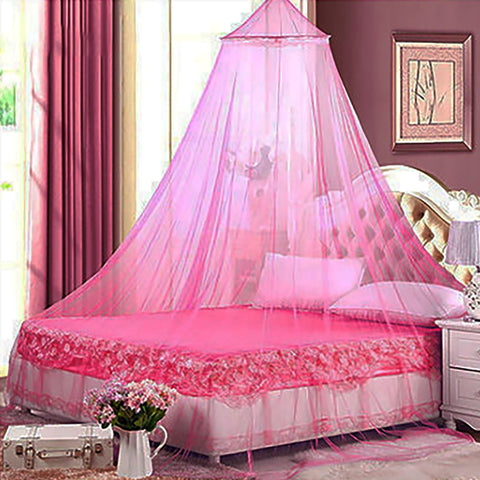 Elosung Pink Hanging Princess Bed Canopy Mosquito Net Dome Bedding Dorm Rooms Bedrooms Fits 1.5M 1.8M Beds Canopies & Netting