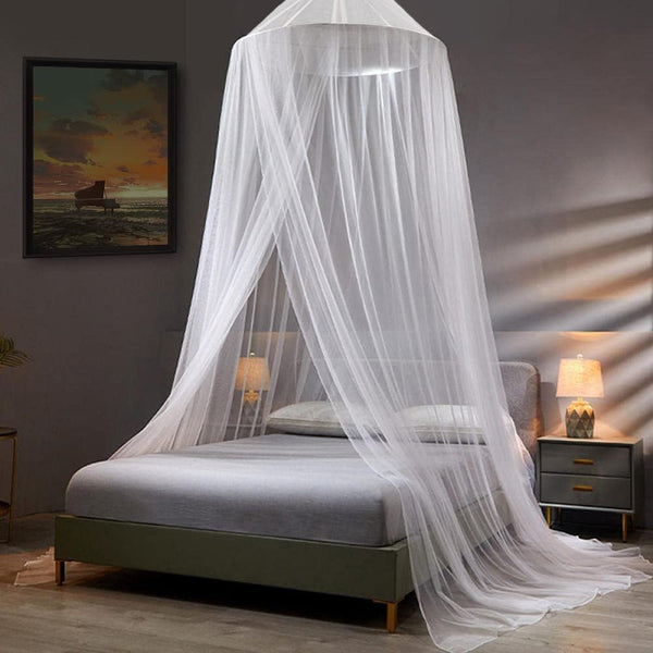 White Hanging Princess Bed Canopy Mosquito Net Dome Bedding For Dorm Rooms & Bedrooms (Fits 1.5M 1.8M Beds) Canopies & Netting