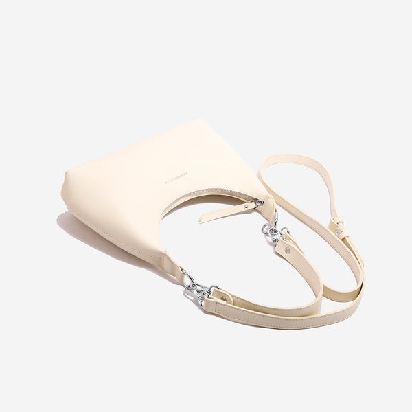 Elosung Off White Womens Trendy Pu Leather Shoulder Bag Fashionable Underarm Hobo With Adjustable Strap Women's Bags & Handbags