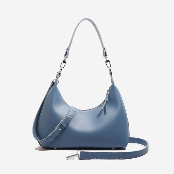 Elosung Blue Women's Trendy Pu Leather Shoulder Bag Fashionable Underarm Hobo With Adjustable Strap Women's Bags & Handbags