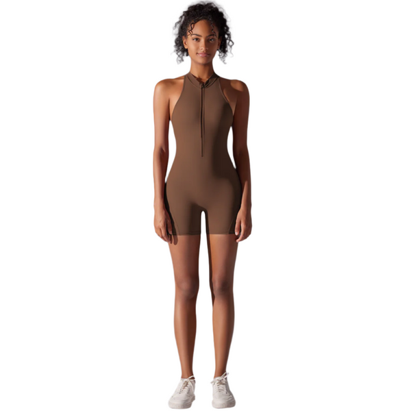Size Xl Brown High Impact Seamless Bodysuit Nude Feel Yoga Fitness Romper Bodysuits