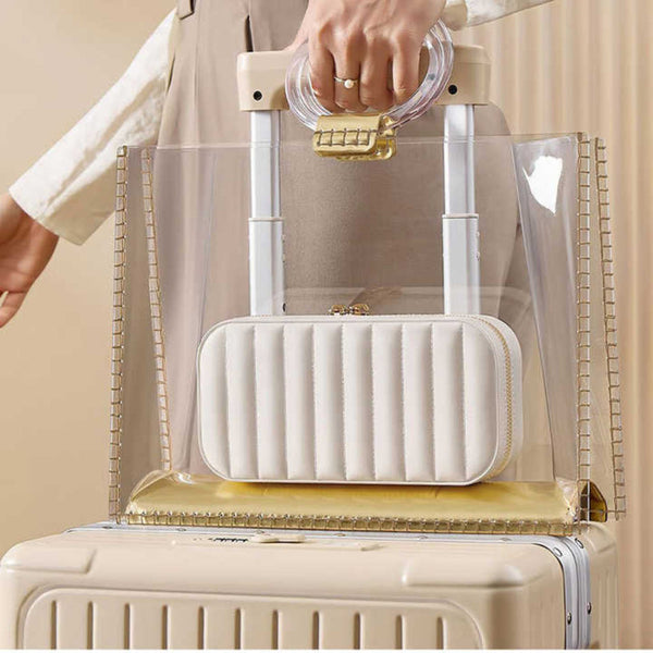 Veile Studios White Dual Zipper Portable Jewelry Box With Mirror Travel Organizer Jewellery Holders & Organisers